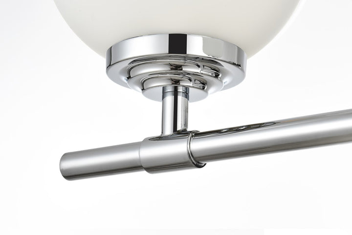 4 Light Chrome And Frosted White Bath Sconce