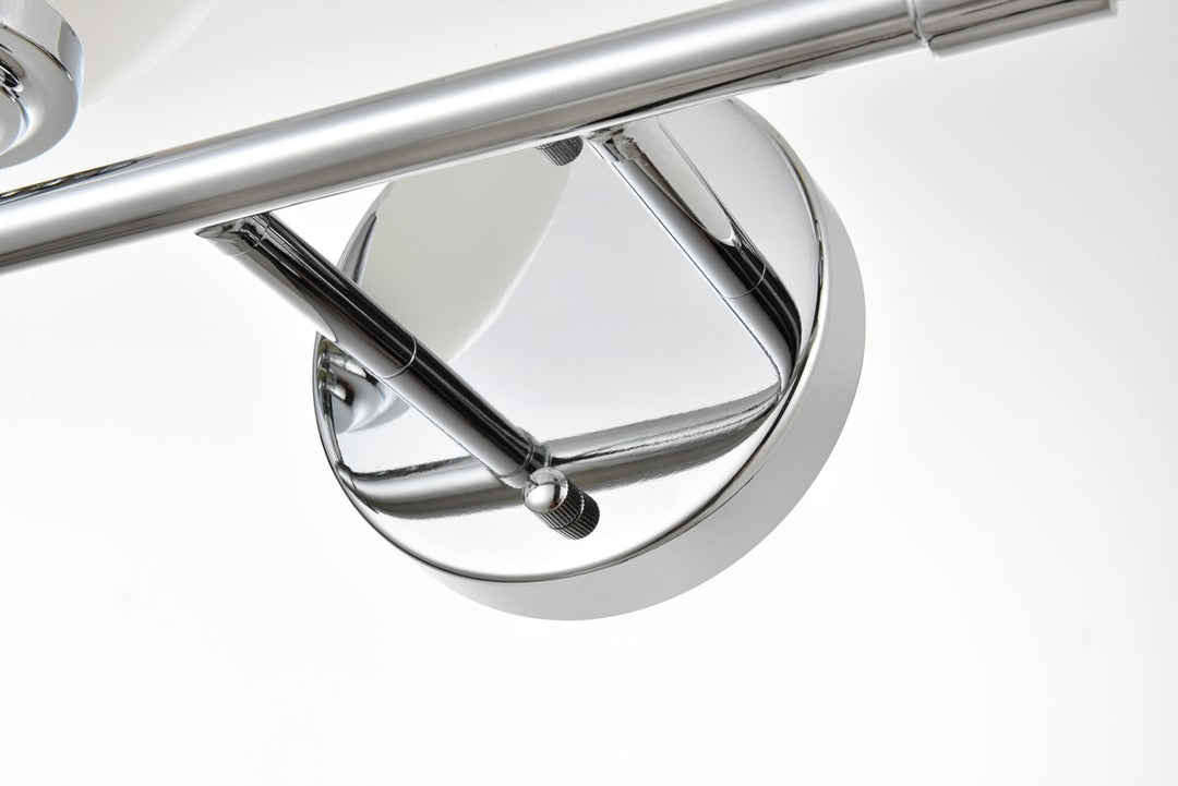 4 Light Chrome And Frosted White Bath Sconce