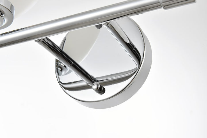 4 Light Chrome And Frosted White Bath Sconce