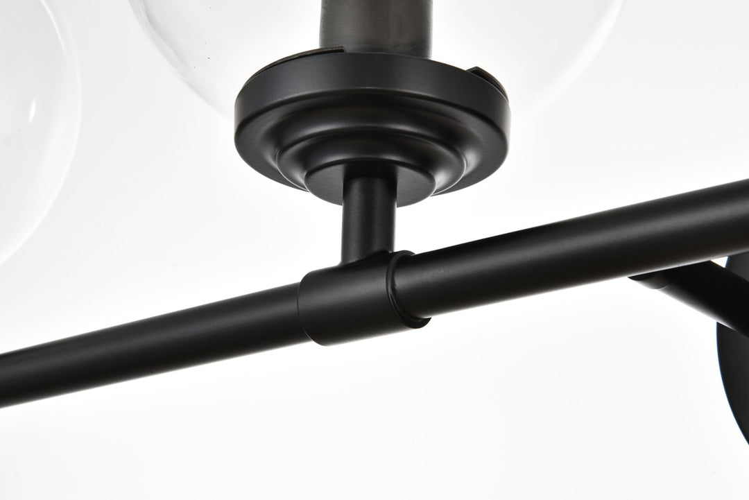 4 Light Black And Clear Bath Sconce