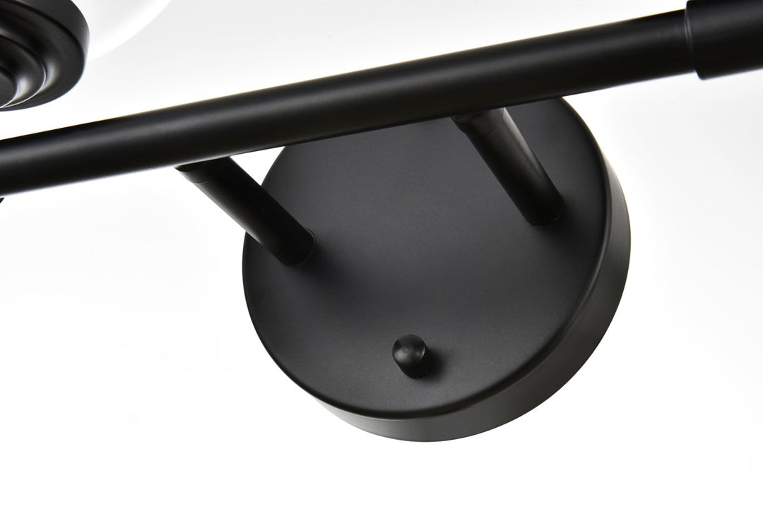 4 Light Black And Clear Bath Sconce
