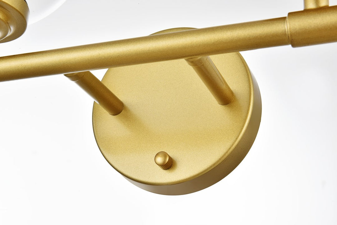 4 Light Brass And Clear Bath Sconce