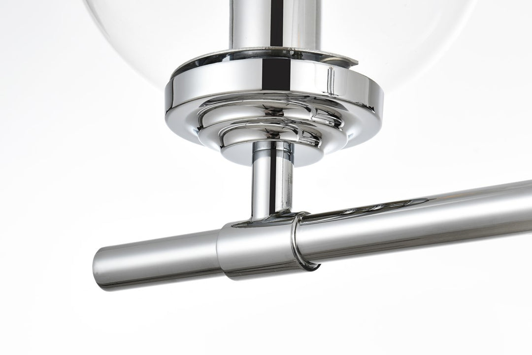 4 Light Chrome And Clear Bath Sconce