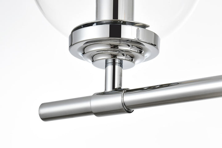 4 Light Chrome And Clear Bath Sconce