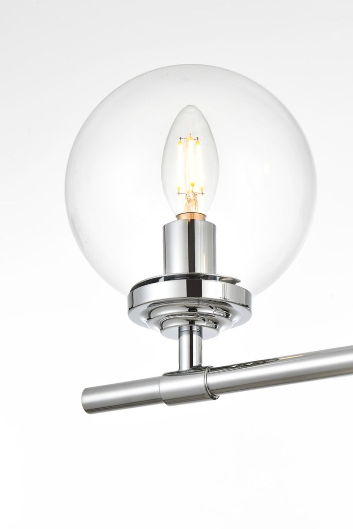 4 Light Chrome And Clear Bath Sconce