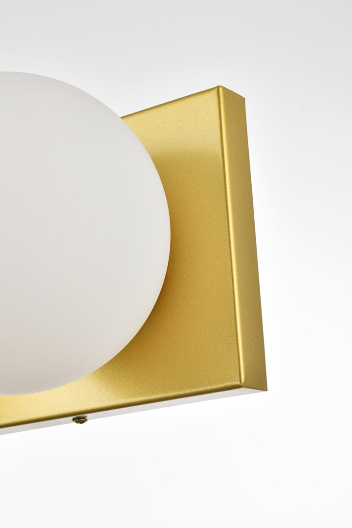 3 Light Brass And Frosted White Bath Sconce