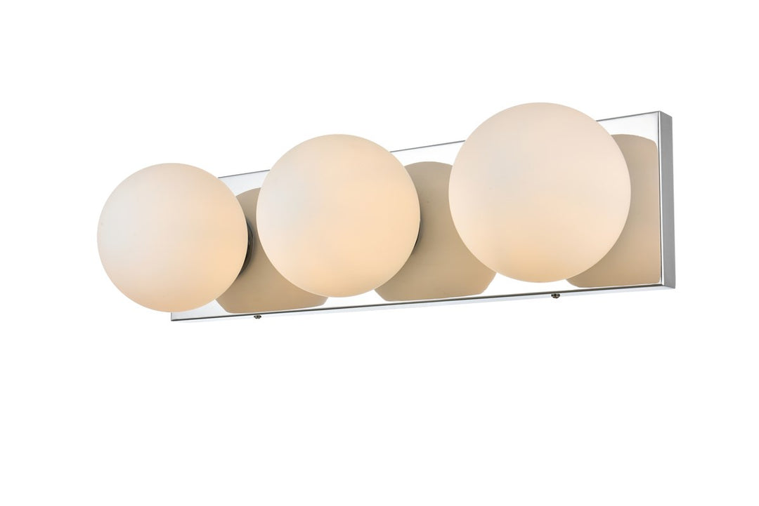 3 Light Chrome And Frosted White Bath Sconce