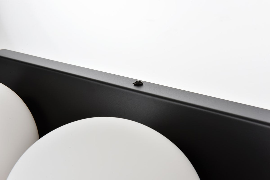 4 Light Black And Frosted White Bath Sconce