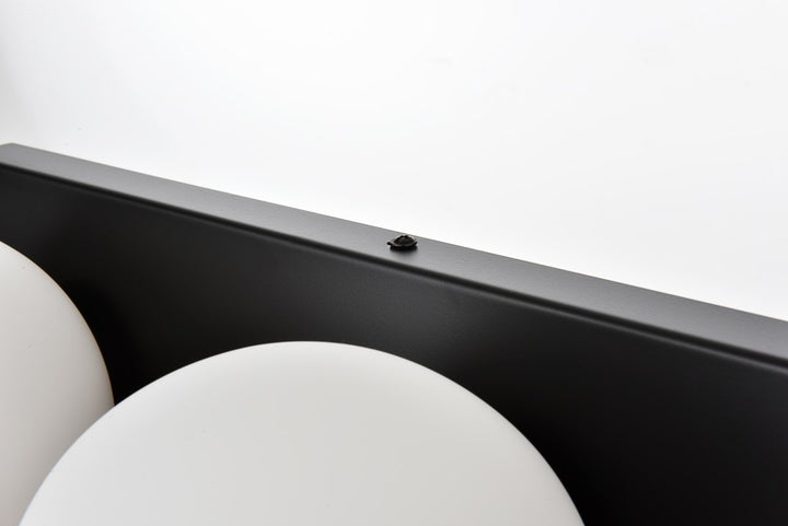 4 Light Black And Frosted White Bath Sconce