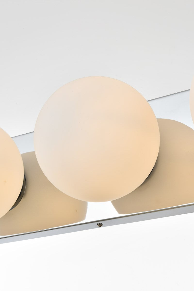 4 Light Chrome And Frosted White Bath Sconce