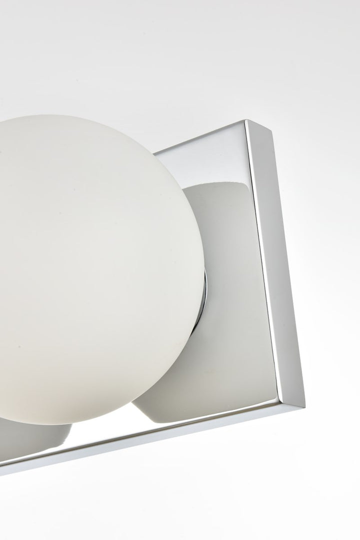 4 Light Chrome And Frosted White Bath Sconce
