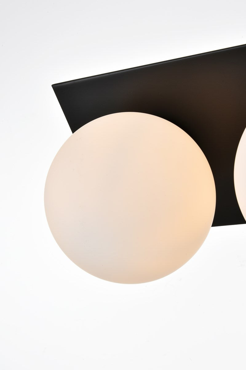 3 Light Black And Frosted White Bath Sconce