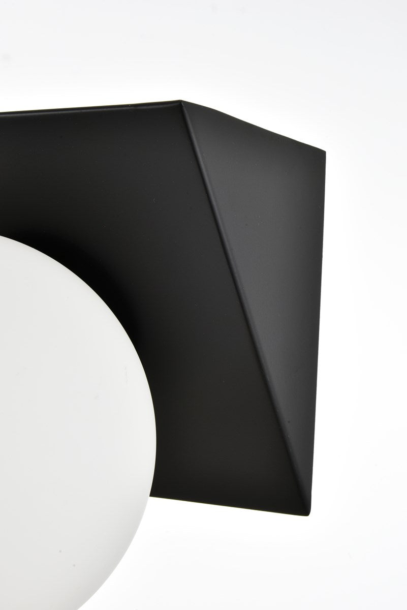 3 Light Black And Frosted White Bath Sconce