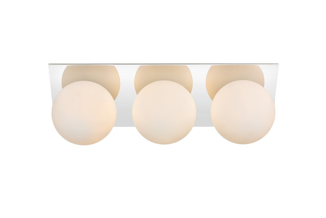 3 Light Chrome And Frosted White Bath Sconce by Living District