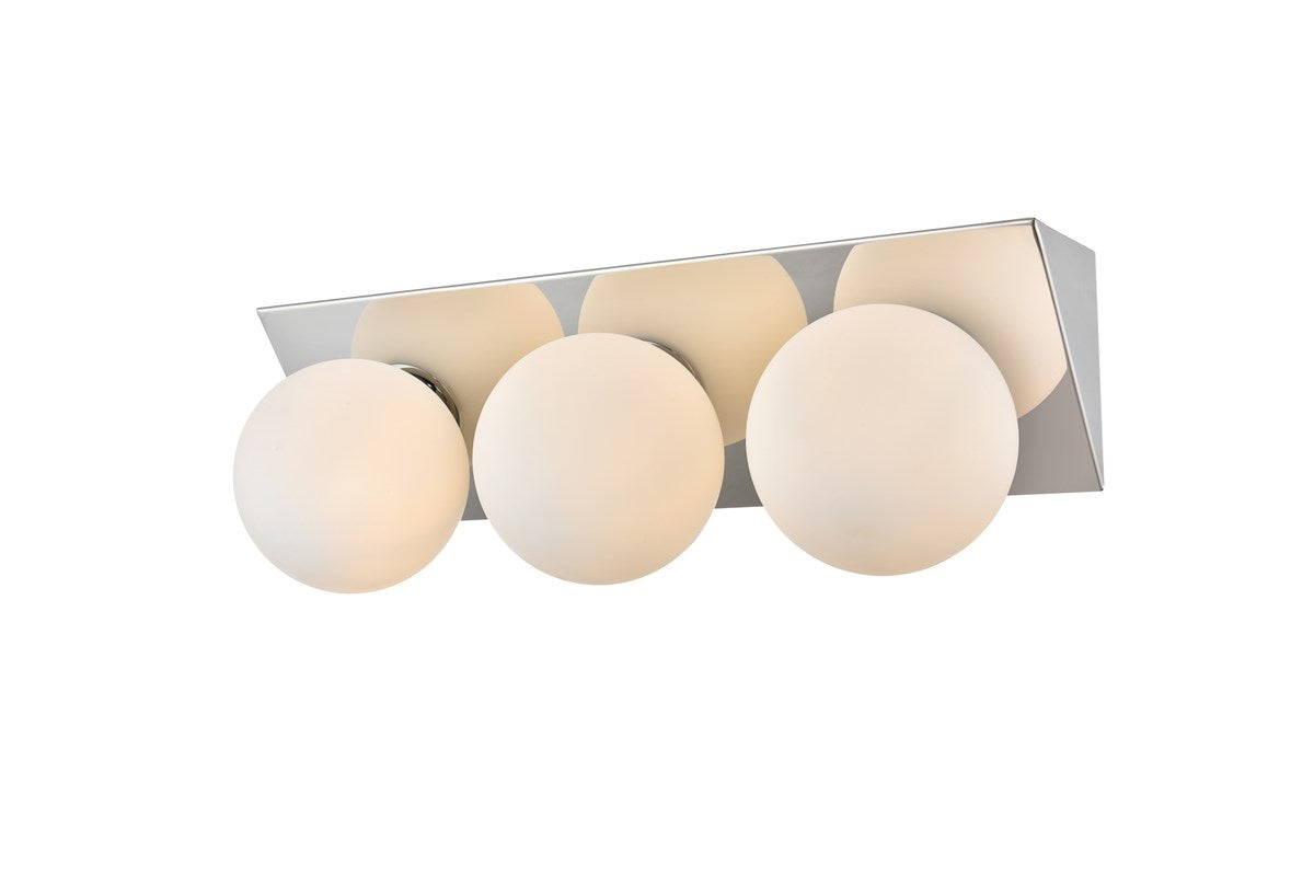 3 Light Chrome And Frosted White Bath Sconce