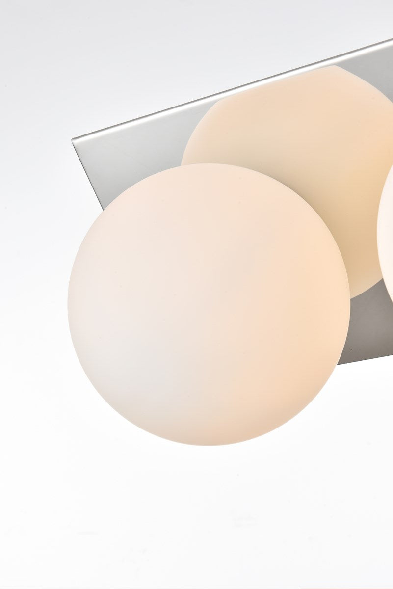3 Light Chrome And Frosted White Bath Sconce
