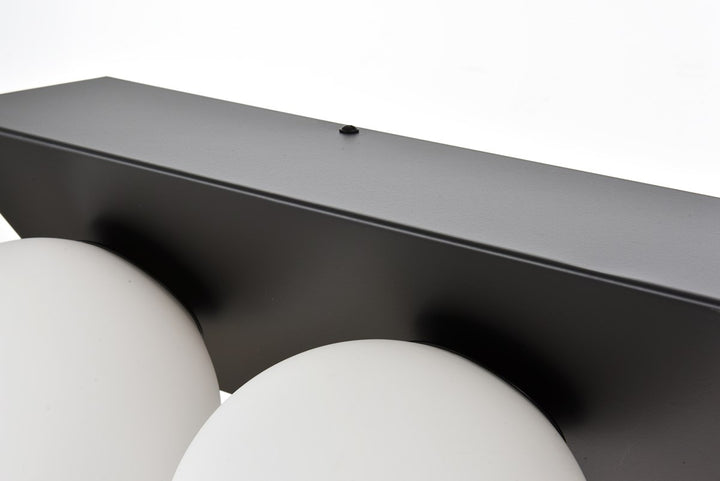 4 Light Black And Frosted White Bath Sconce