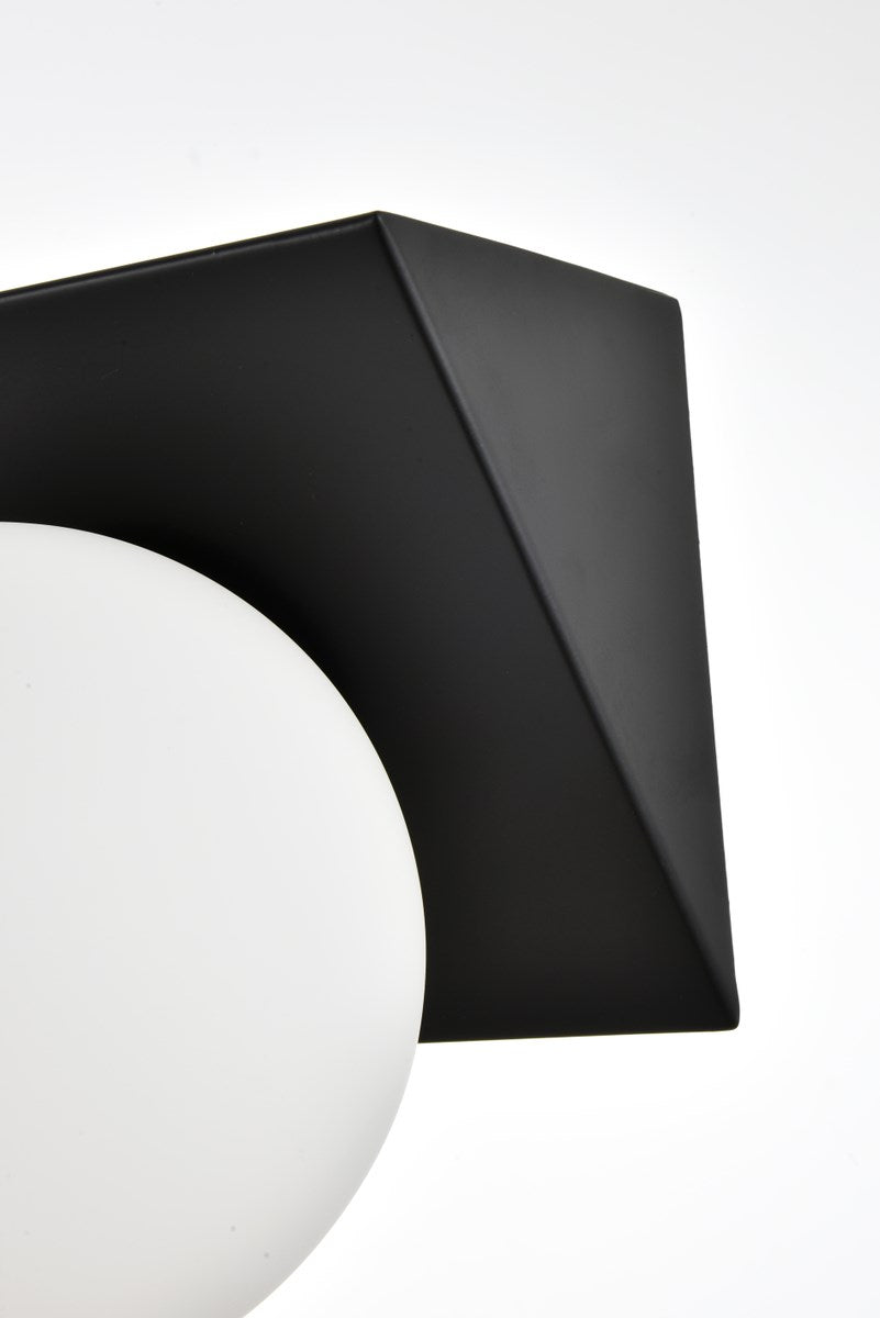 4 Light Black And Frosted White Bath Sconce