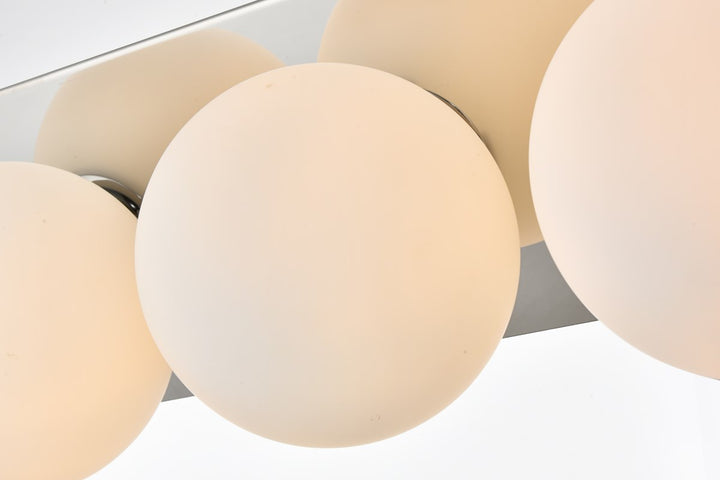 4 Light Chrome And Frosted White Bath Sconce