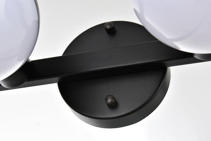 4 Light Black And Frosted White Bath Sconce