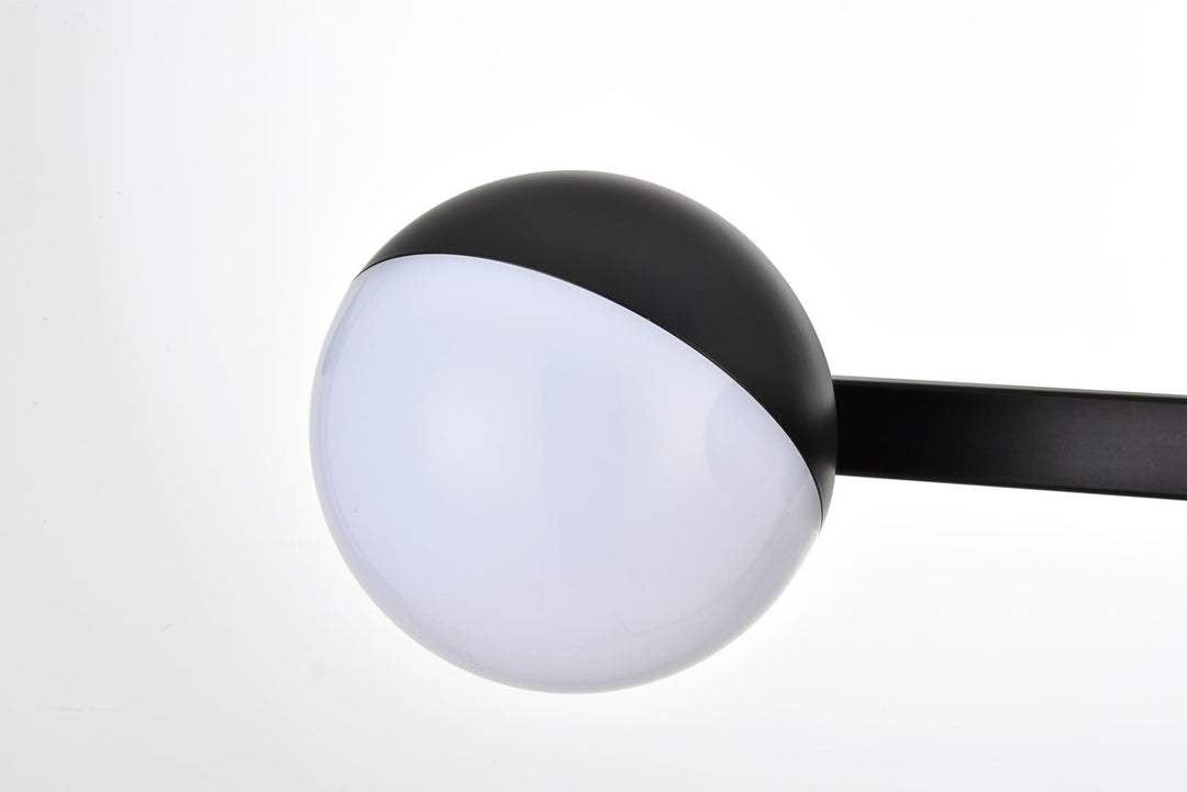 4 Light Black And Frosted White Bath Sconce
