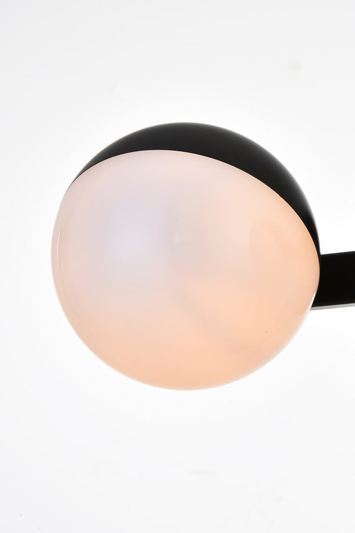 4 Light Black And Frosted White Bath Sconce