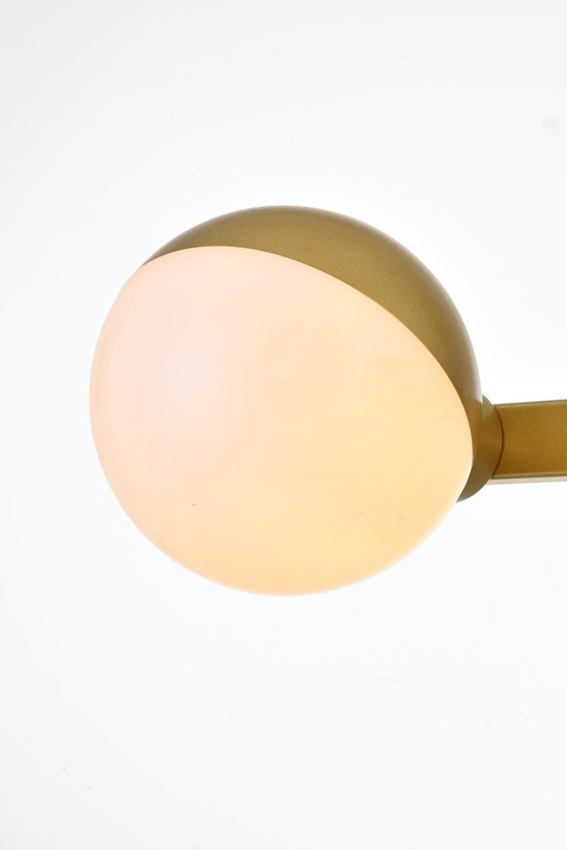 4 Light Brass And Frosted White Bath Sconce