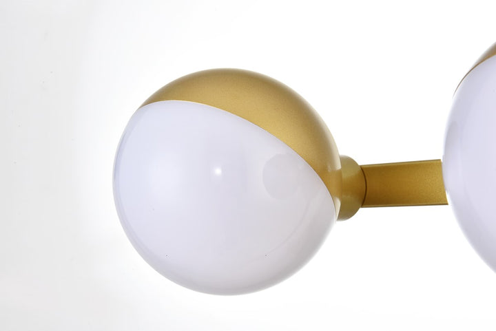 4 Light Brass And Frosted White Bath Sconce