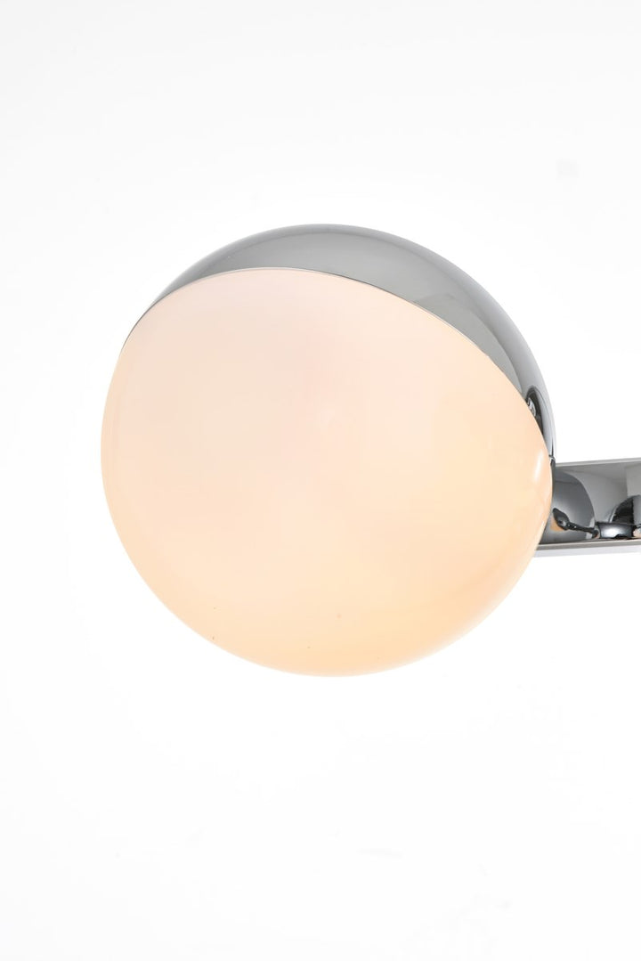 4 Light Chrome And Frosted White Bath Sconce