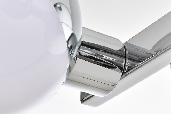4 Light Chrome And Frosted White Bath Sconce
