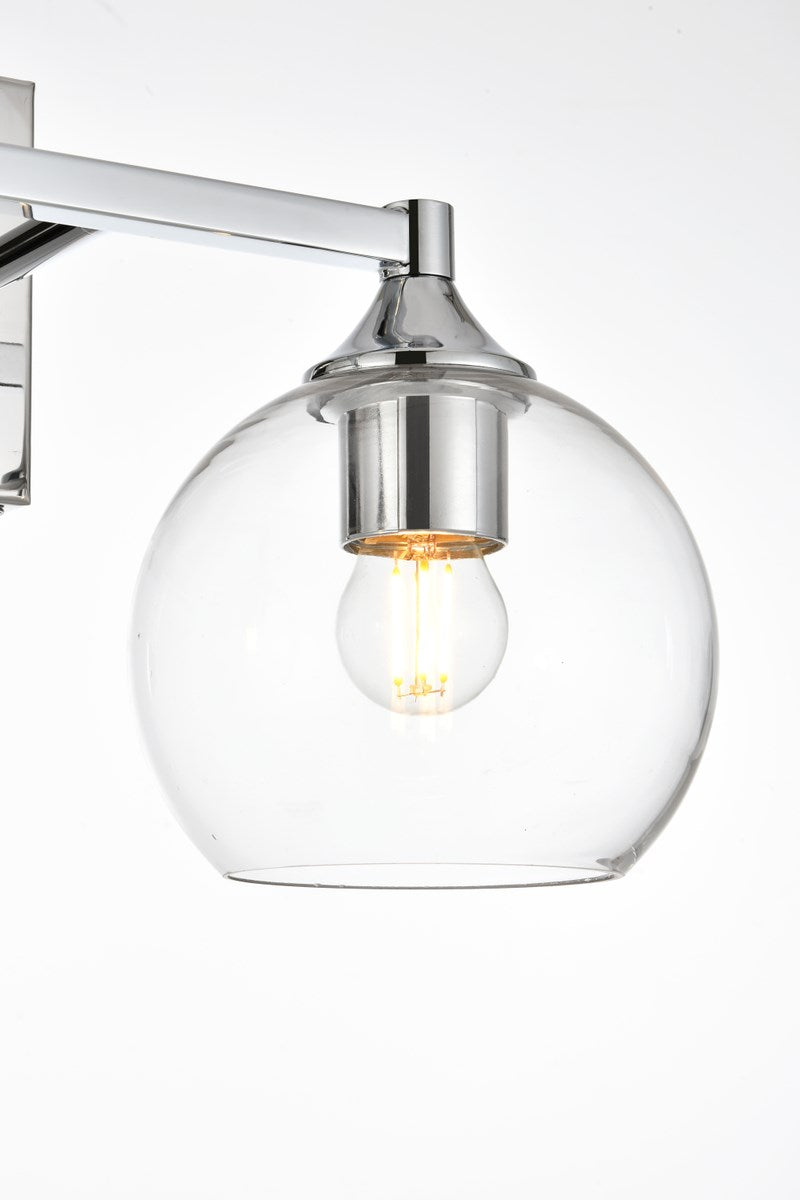 2 Light Chrome And Clear Bath Sconce