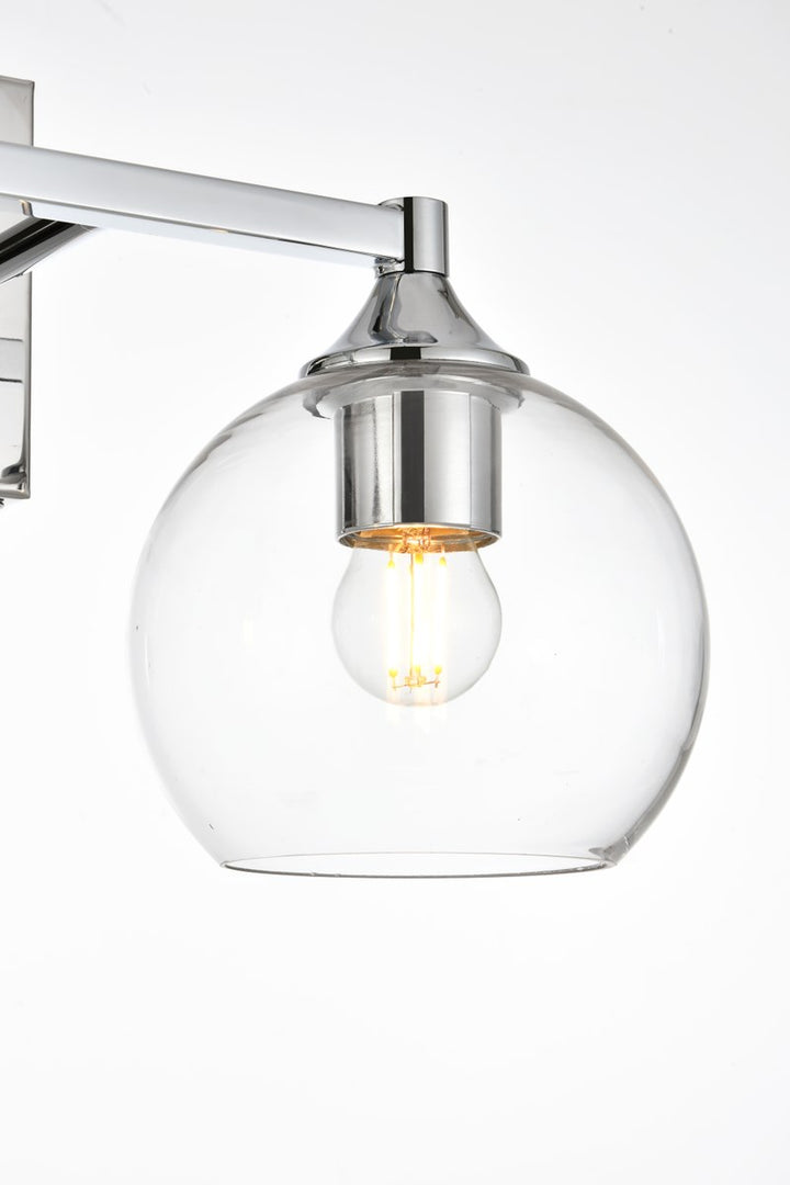 2 Light Chrome And Clear Bath Sconce