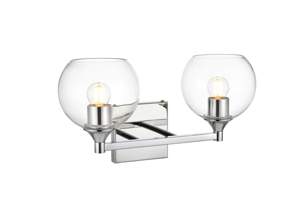 2 Light Chrome And Clear Bath Sconce