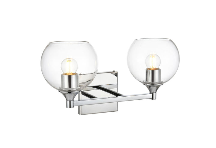 2 Light Chrome And Clear Bath Sconce