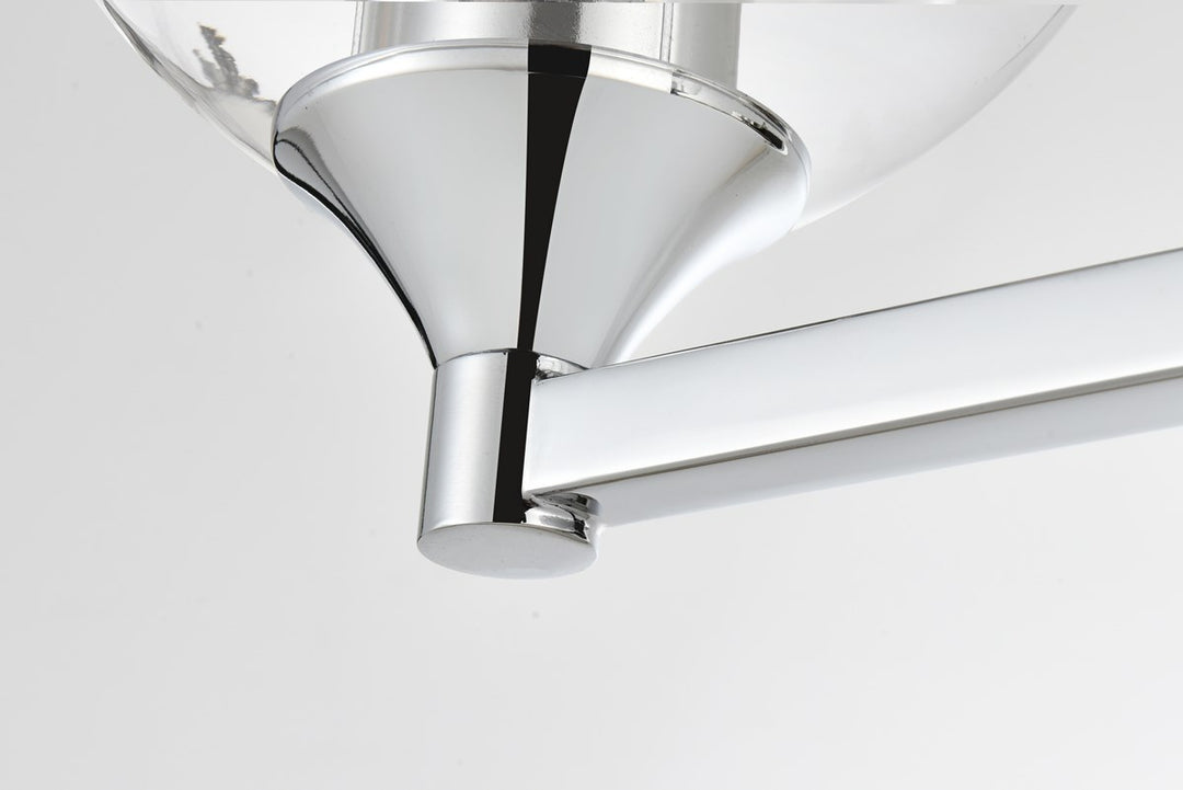 2 Light Chrome And Clear Bath Sconce