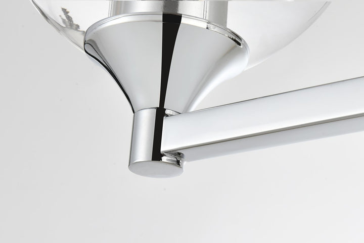 2 Light Chrome And Clear Bath Sconce