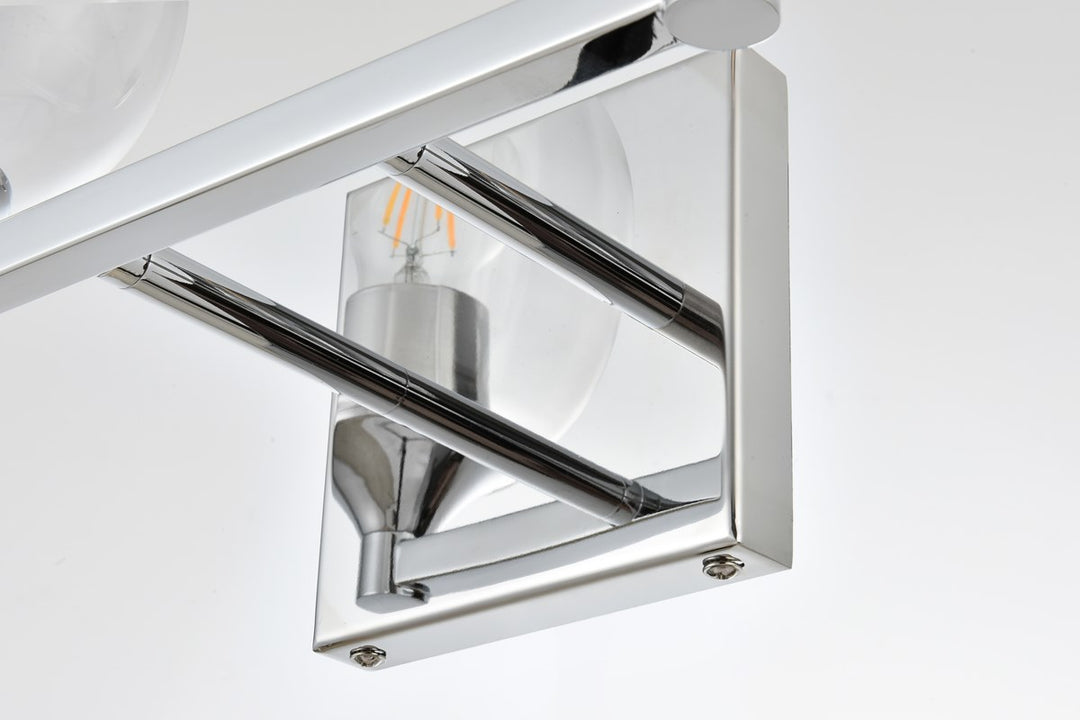 2 Light Chrome And Clear Bath Sconce