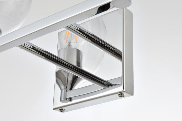 2 Light Chrome And Clear Bath Sconce