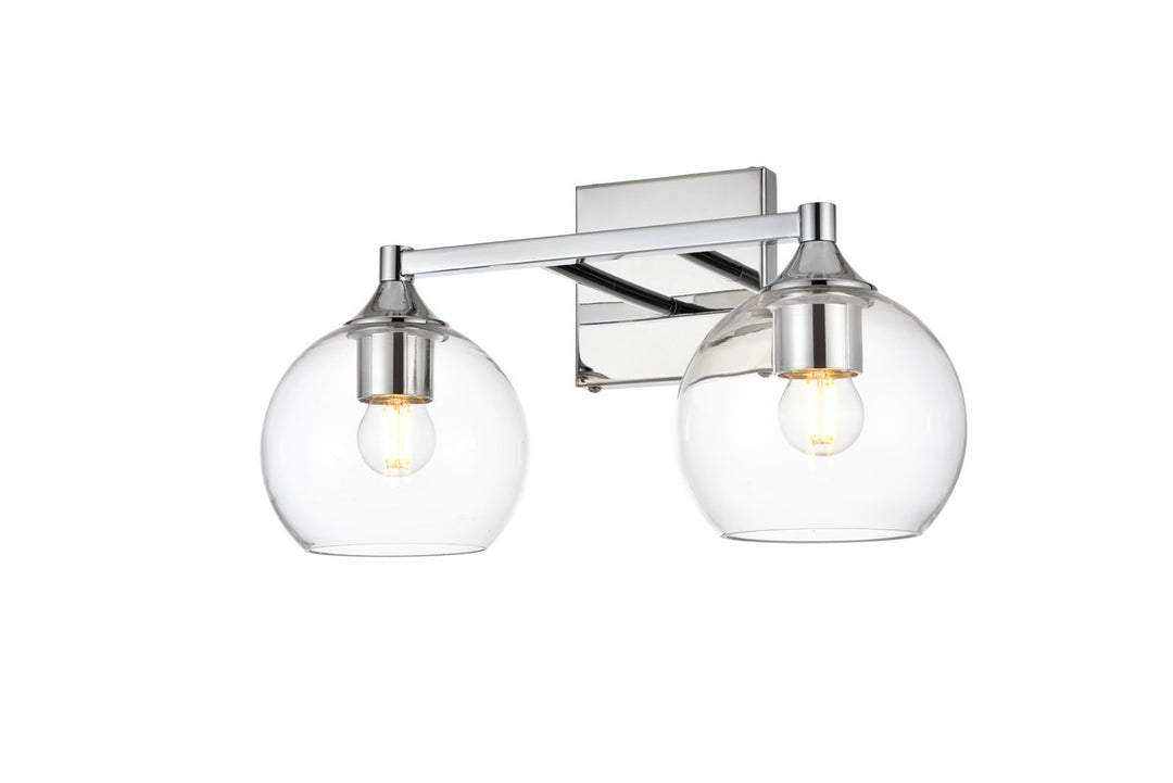 2 Light Chrome And Clear Bath Sconce