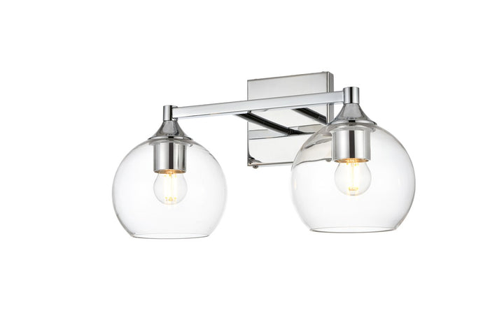 2 Light Chrome And Clear Bath Sconce