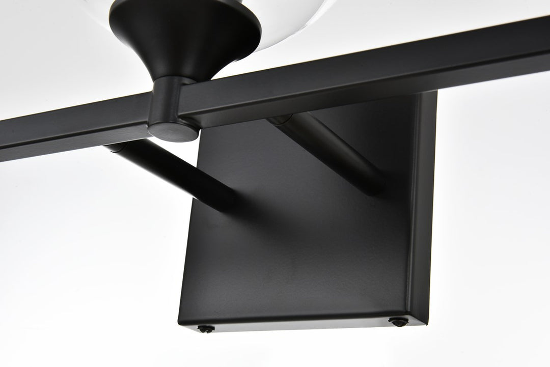 3 Light Black And Clear Bath Sconce