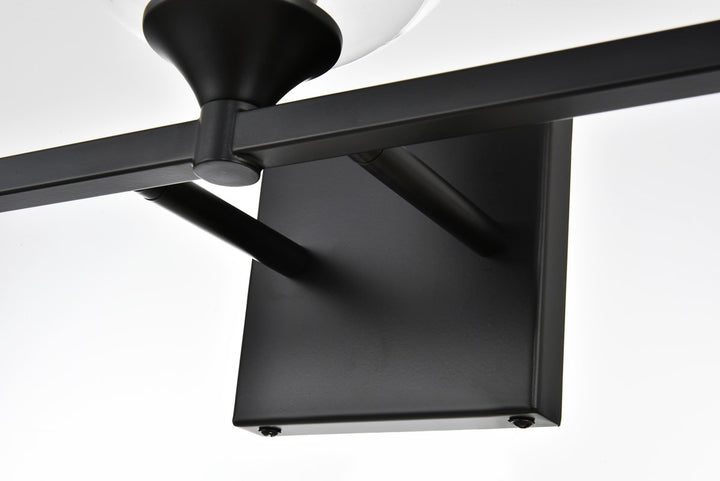 3 Light Black And Clear Bath Sconce