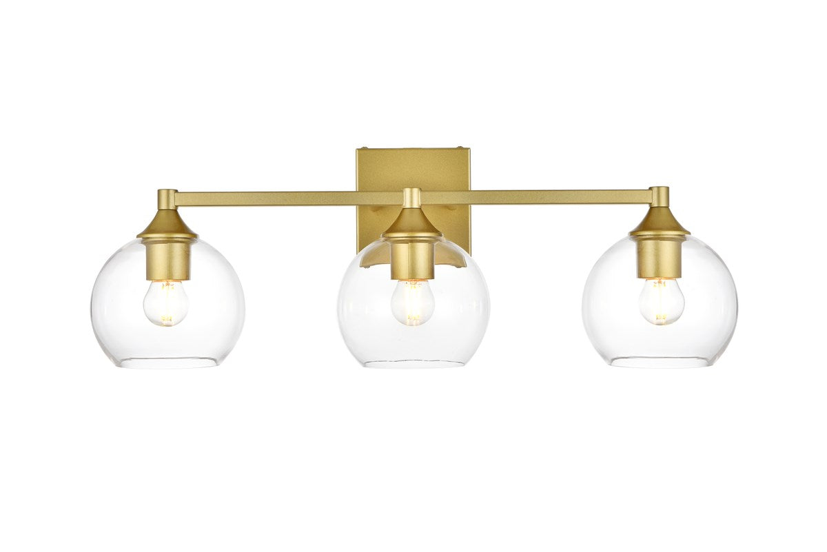 3 Light Brass And Clear Bath Sconce by Living District