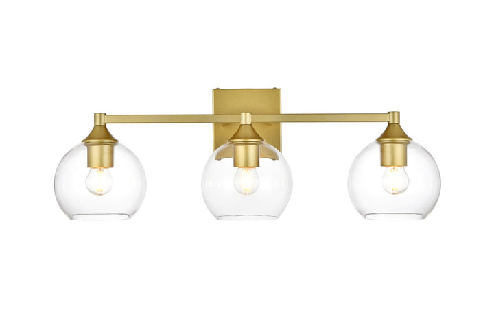 3 Light Brass And Clear Bath Sconce by Living District
