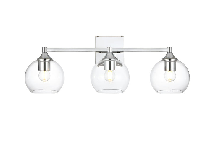 3 Light Chrome And Clear Bath Sconce by Living District
