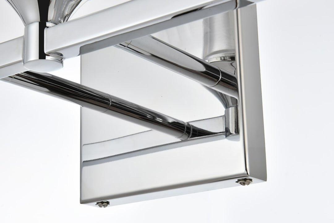 3 Light Chrome And Clear Bath Sconce
