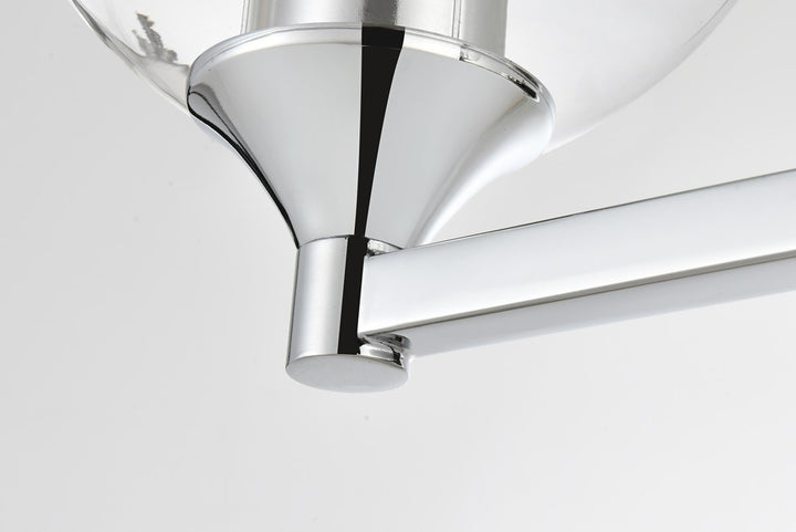 3 Light Chrome And Clear Bath Sconce