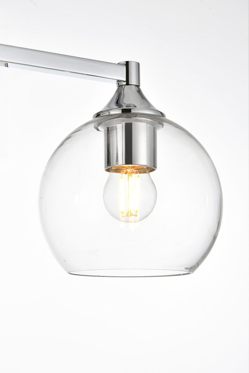 3 Light Chrome And Clear Bath Sconce