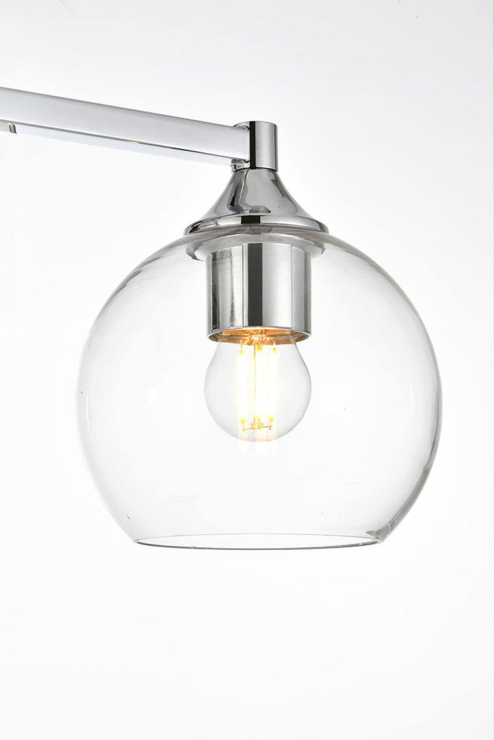 3 Light Chrome And Clear Bath Sconce