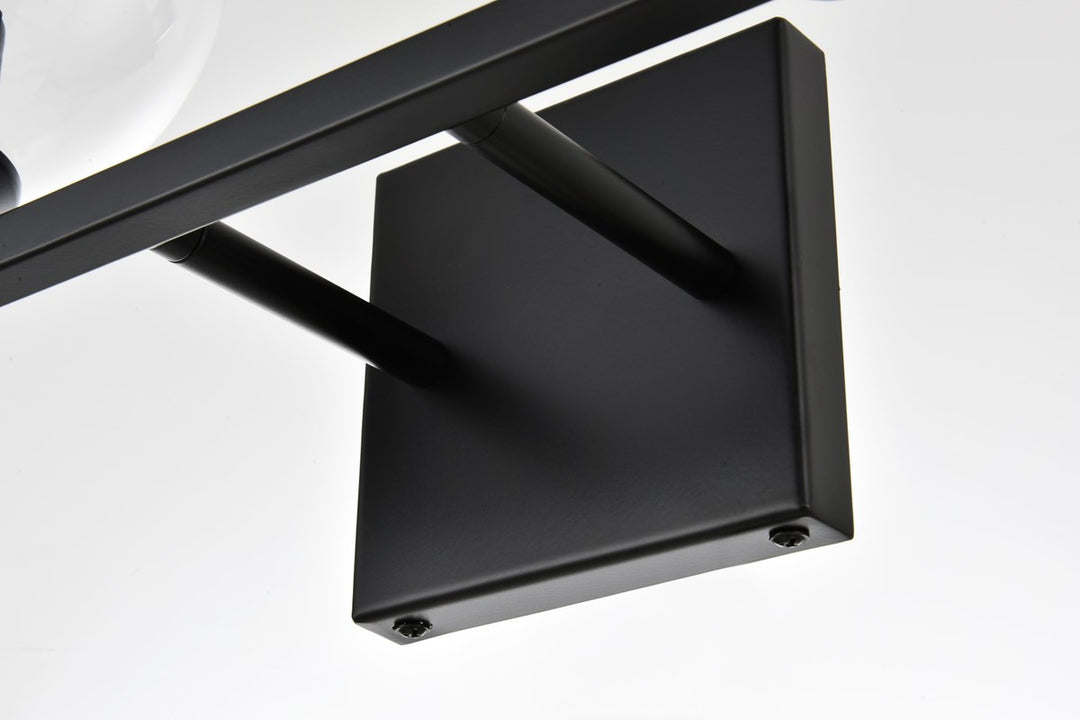 4 Light Black And Clear Bath Sconce